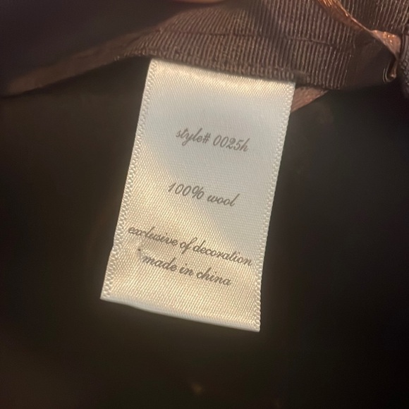 100% wool deep olive green wide brim hat women one size - Picture 8 of 8